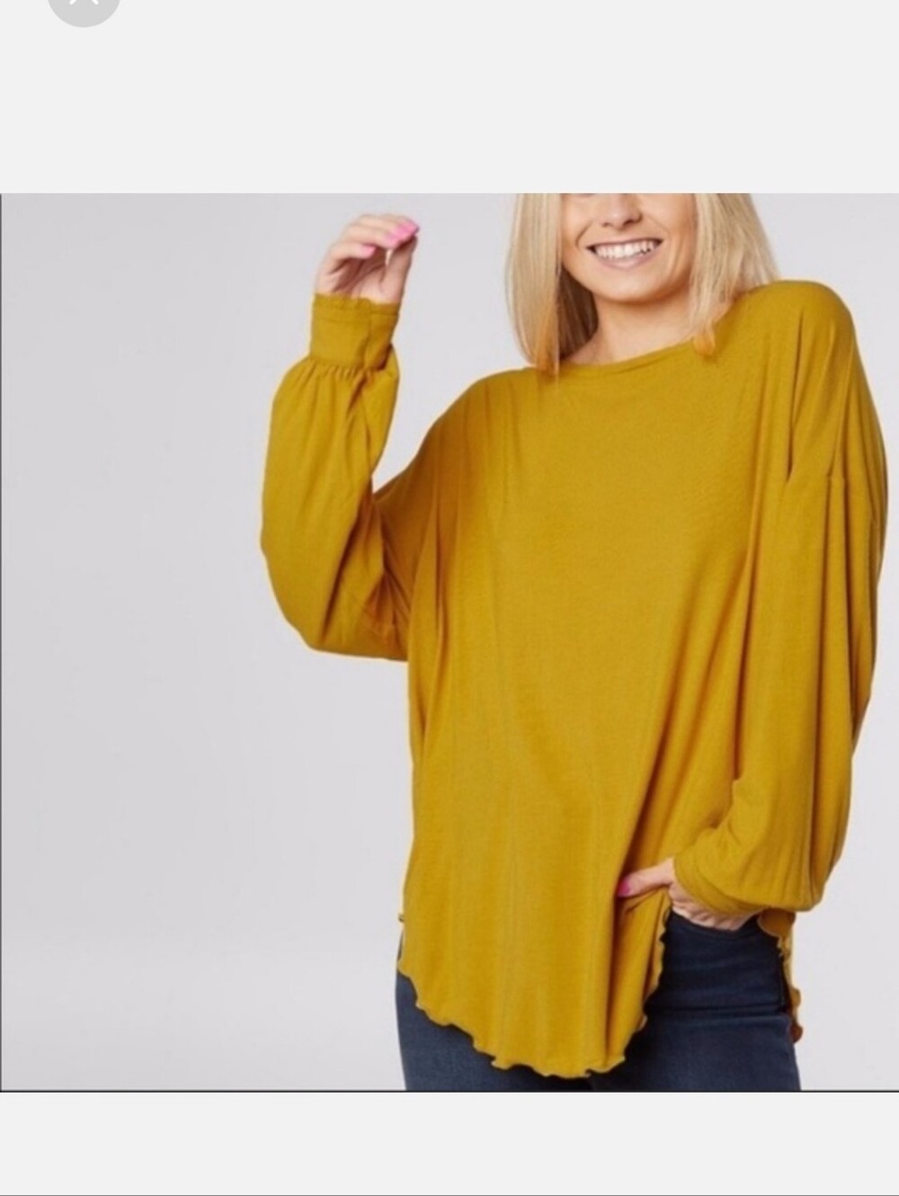 Free People Mustard Long Sleeve Women's Top